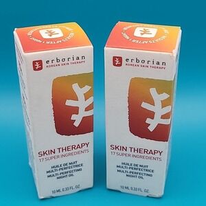 Erborian Skin Therapy Multi-Perfecting Night Oil Lot Of 2 NEW .33oz / 10ml KOREA